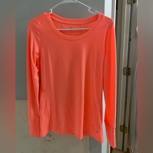 GAP Neon Coral Long Sleeve Tee with thumb holes